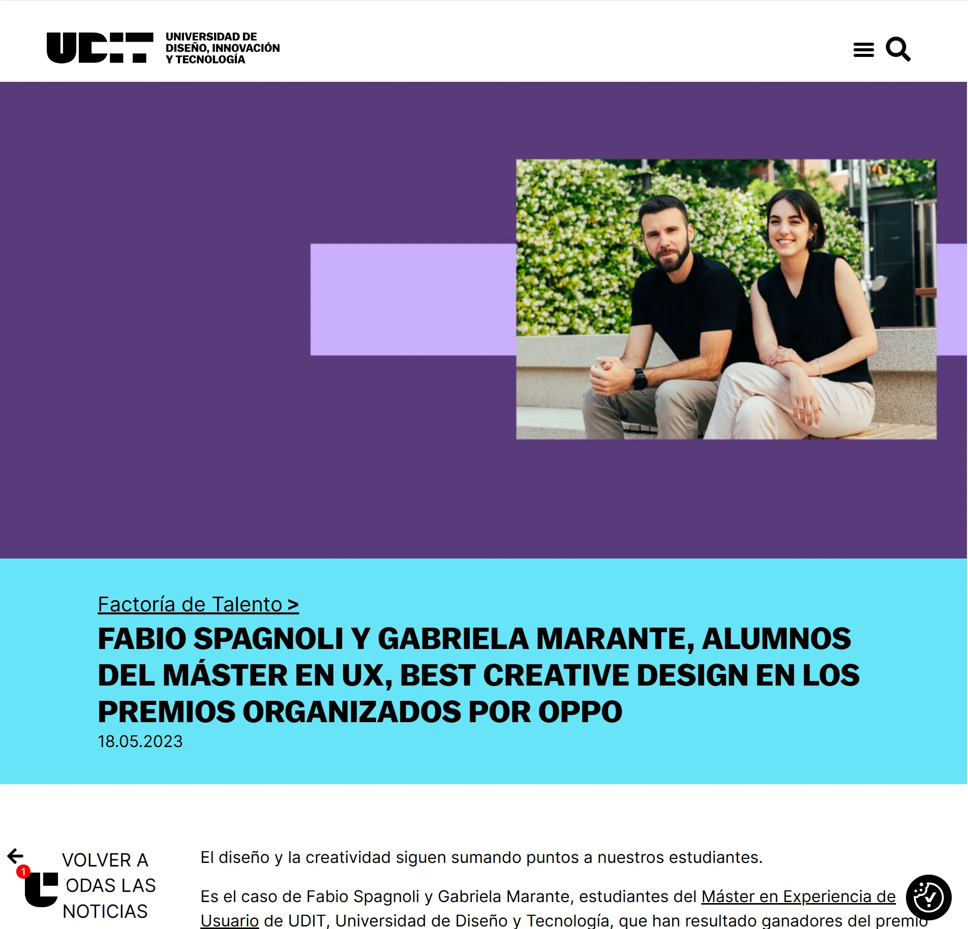 Diploma del premio Best Creative Design de OPPO.