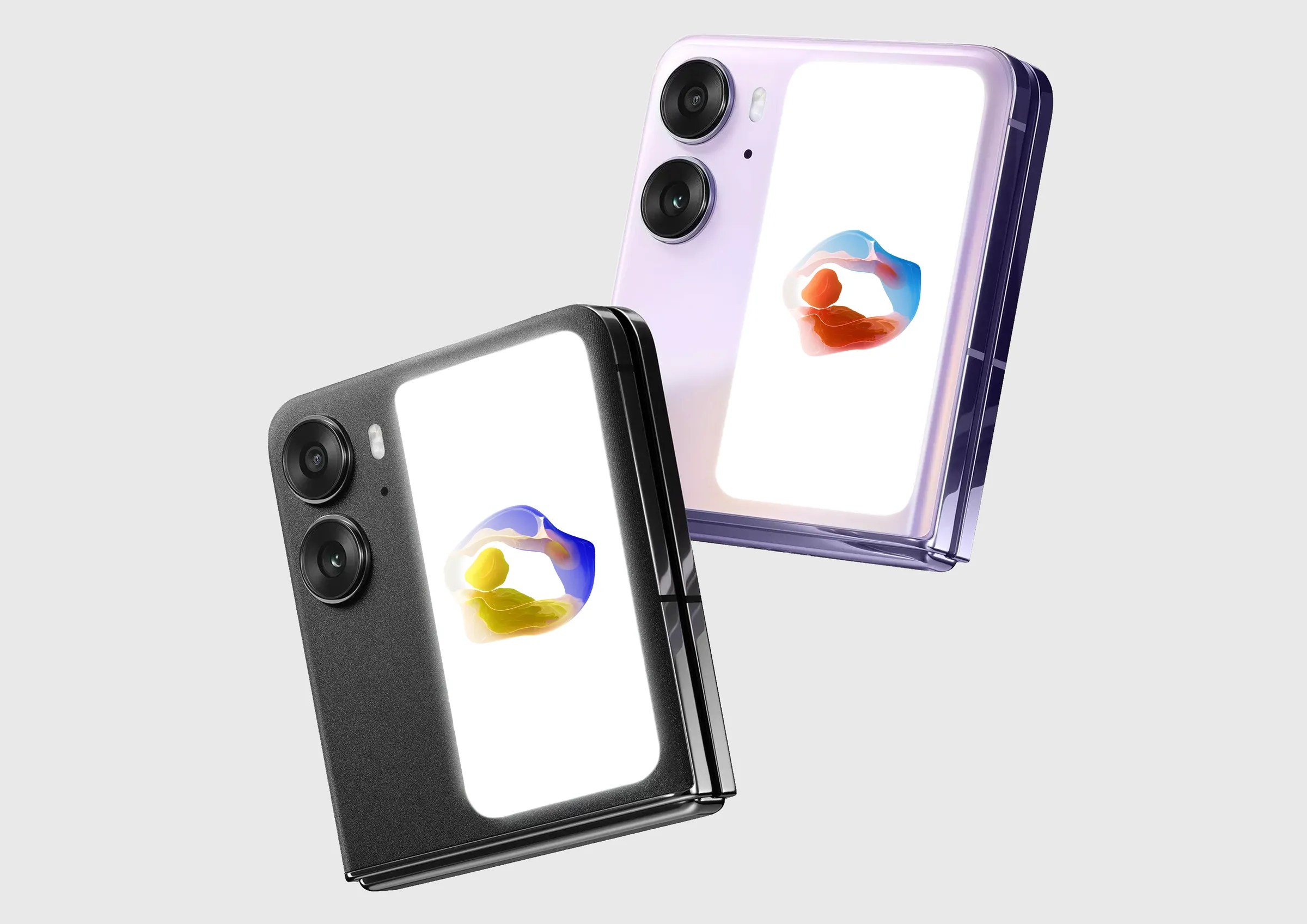 Dos móviles plegables de OPPO mostrando la aplicación Bubbla.